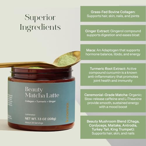 Matcha Latte Powder 24 Servings - Organic Ceremonial-Grade with Collagen & Superfoods