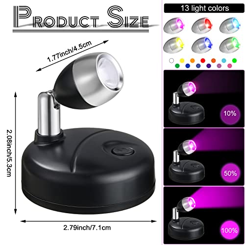 Wireless LED Spotlight 6 Pack RGB Color Battery Operated - Black