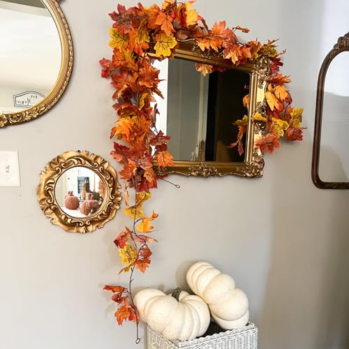 40 Pack Fall Leaf Garland - 236Ft Autumn Maple Leaves Decor for Home & Weddings
