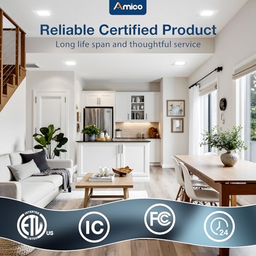 12 Pack 6 Inch Square LED Recessed Ceiling Lights - Ultra-Thin 5CCT