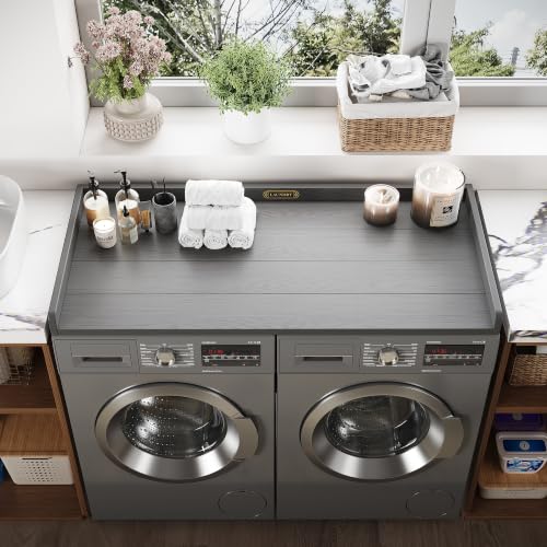 Gray Washer Dryer Countertop 54" W×27.5" D No Installation Necessary