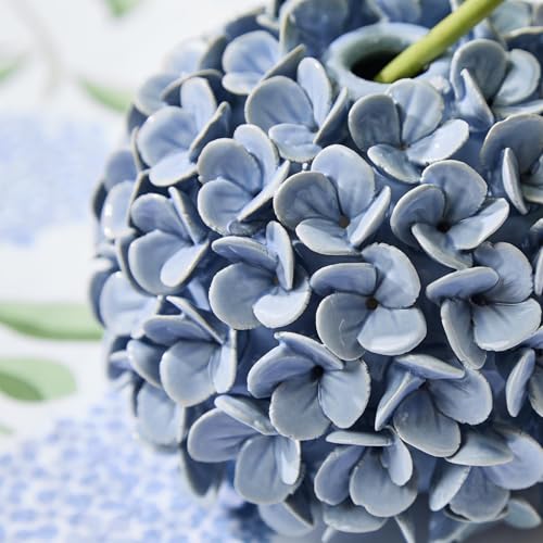 Hydrangea Flower Bud Vases Set - Ceramic Candle Holders for Home Decor