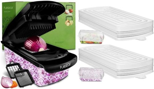 Fullstar Chopper Bundle - Versatile Kitchen Tool with 2 Silicone Lids for Easy Food Prep
