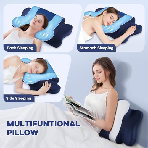 Ergonomic Cervical Pillow for Neck Pain - Memory Foam Contour Support
