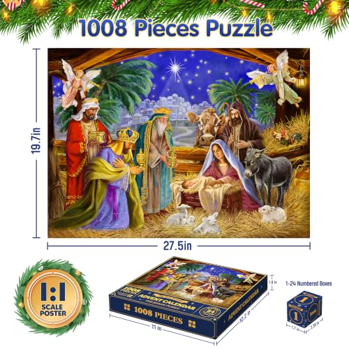 2026 Advent Calendar Jigsaw Puzzle for Kids and Adults - 24-Day Holiday Countdown