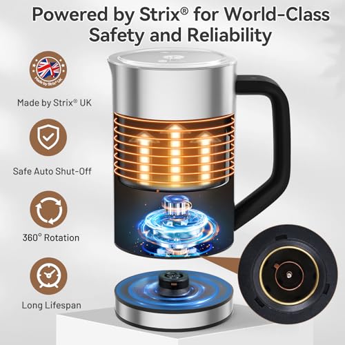 Secura 8.4oz Stainless Steel Milk Frother Automatic Hot & Cold Foam Maker