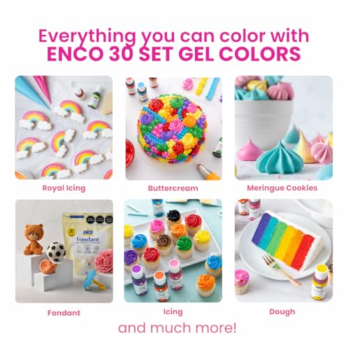 Food Coloring Gel Set - 30 Vibrant Colors with Mixing Guide, 40g Each