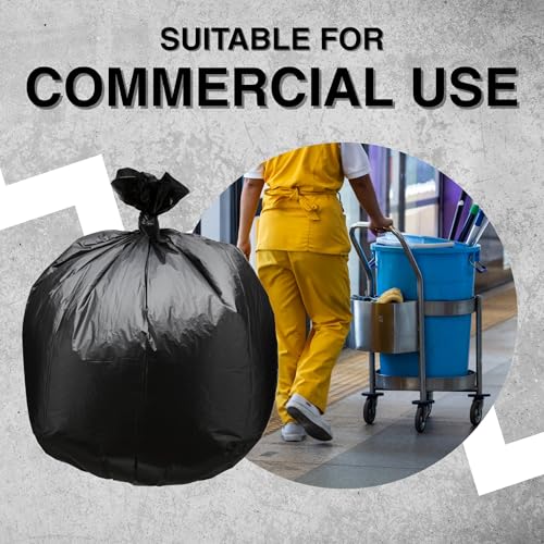 40 Gallon Heavy Duty Black Trash Bags 45 Gal Can Liners Bulk 150 Count