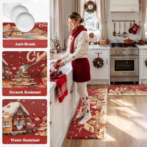 Christmas Kitchen Mat - Anti Fatigue Cushioned Non Slip Rugs