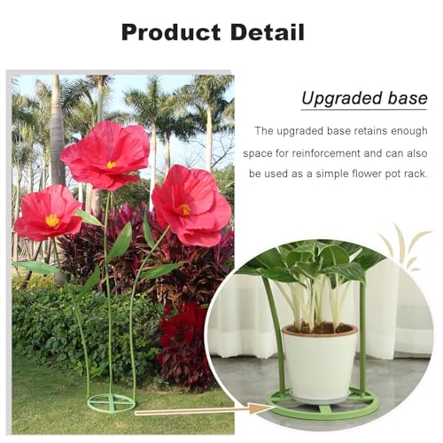 YOFNIRG 5.9 Ft Large Paper Flowers with Standing Base – Giant DIY Poppies (B-red) for Decor