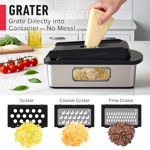 8 Blade Stainless Steel Vegetable Chopper - Pro-Series 10-in-1 Kitchen Gadget