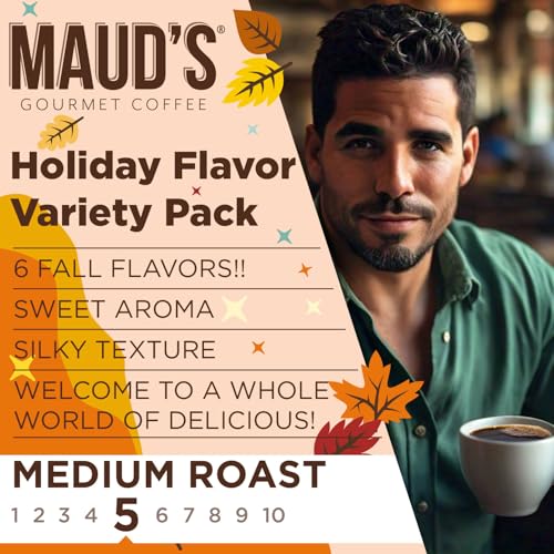 Maud's Fall Flavored Coffee Pods Variety Pack - 42 Count, 6 Assorted Flavors - Fall Edition
