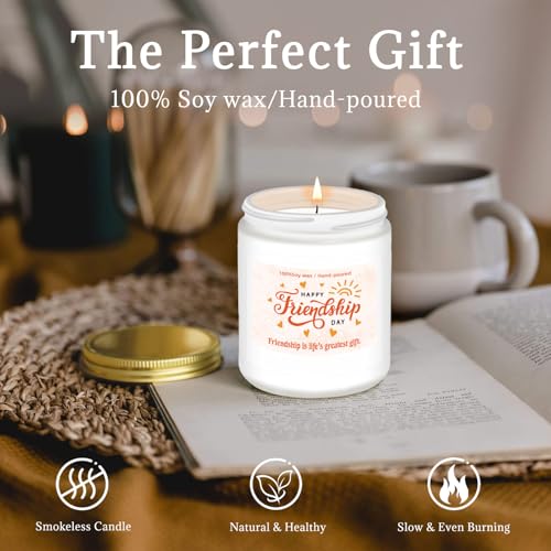Lavender Scented Soy Candle Gift for Best Friend - Birthday & Christmas Gift Set, Variation friendship1-03