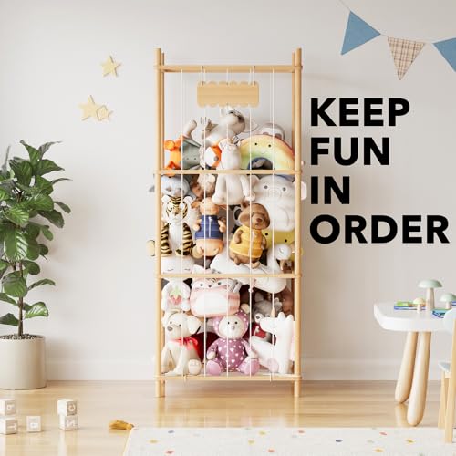 Stuffed Animal Storage Organizer 22.8W x 15.8D Large Capacity Toy Cage for Playroom