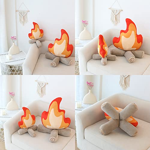 Funny Campfire Plush, Simulation Bonfire Plush Toy, Fake Fire Soft Stuffed Cartoon Doll Firewood Toys, for Outdoor Camping Toys, Home Pillow Cushion Decoration Pleasantly Surprised Gifts-10.6*11.8 IN