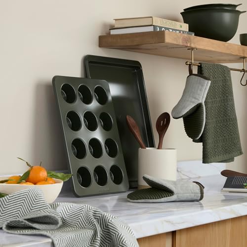 Silicone Oven Mitts 2-Pack Heat Resistant Up to 500°F Waterproof Gripper Set