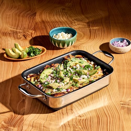 HexClad 7x10 Inch Rectangular Nonstick Roasting Pan - Dishwasher Safe, Hybrid Tech