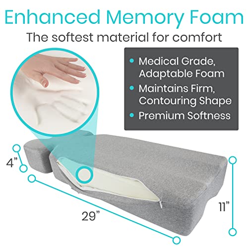 Xtra-Comfort Gray Full Knee Support Leg Pillow for Side Sleepers, Hip & Back Relief