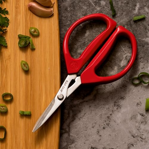 Joyce Chen Kitchen Shears 2-Pack - Dark Navy & Red Handles, Japanese Stainless Steel