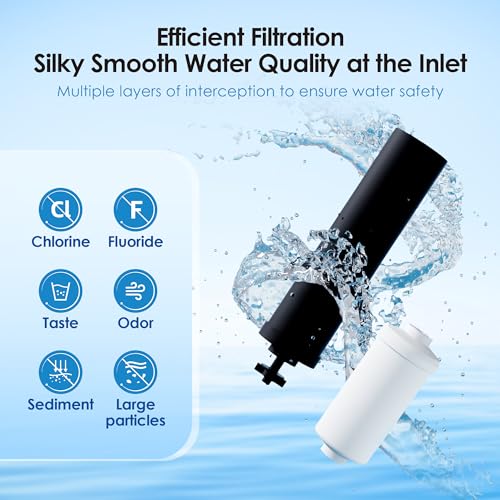Waterdrop Gravity Water Filter Set with 2 Carbon & 2 Fluoride Filters - Compatible with Berkey & Waterdrop Systems