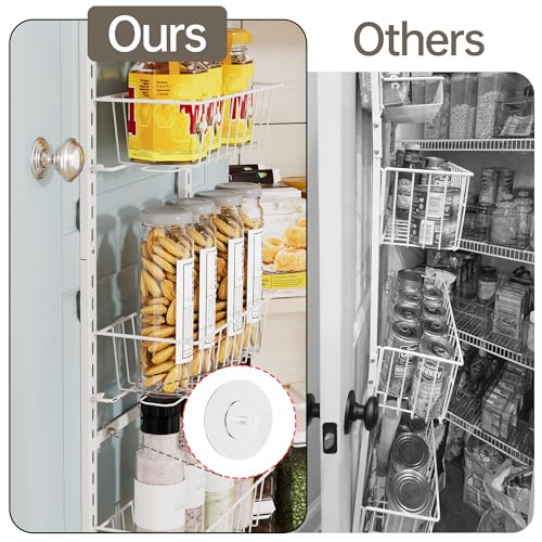 Delamu White 6-Tier Over the Door Pantry Organizer Rack - Small