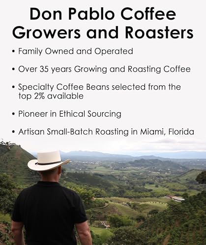 Cafe Don Pablo Colombian Decaf Coffee Beans Medium-Dark Roast 80oz - Swiss Water Process, 100% Arabica, Non-GMO, Low Acidity