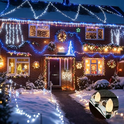 Christmas Light Clips 200PCS Gutter for Hanging Outdoor Lights, All