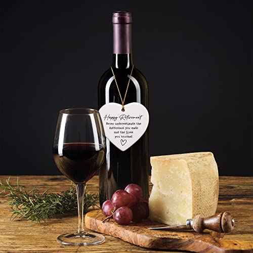 Retirement Gifts for Woman, Never Underestimate, Happy Retirement Appreciation Gift, Ornament Keepsake Sign Heart Decor Gift for Retired Women, Coworker, Boss, Nurse, Teacher, Friend, Mom