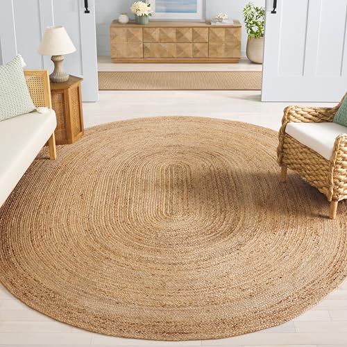 Safavieh 4x6 Oval Cape Cod Collection Natural Brown Handmade Jute Area Rug
