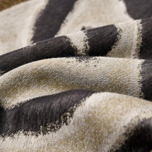 Zebra Throw Pillow Cover with Brown Fringe 18x18 Inch - Jacquard Safari Pattern - Pack of 1 - Variation of Zebra Stripes