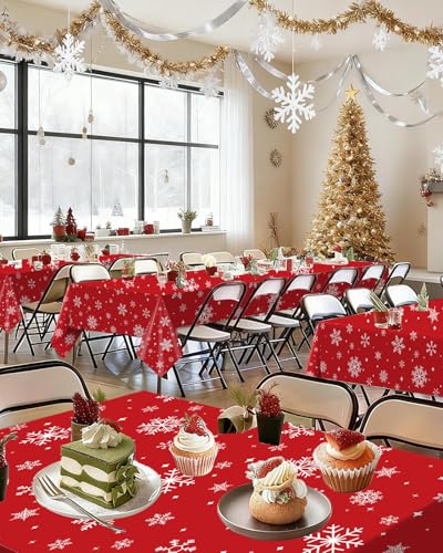 3Pack Christmas Plastic Party Tablecloth for Rectangle Tables,