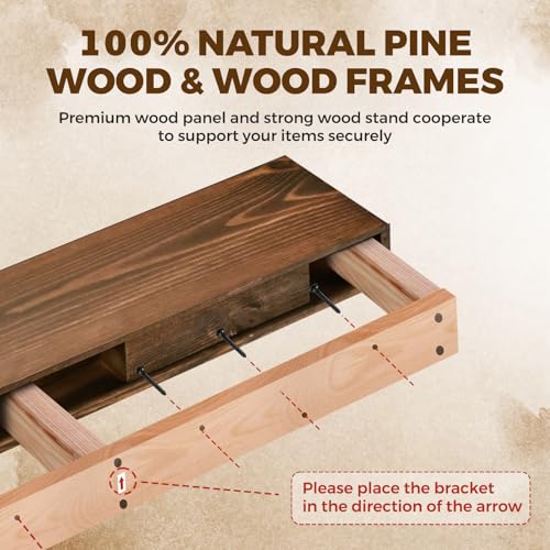 Floating Shelves 48 x 7 x 3 Inch Fireplace Mantel Brown - Heavy-Duty Wall Shelf