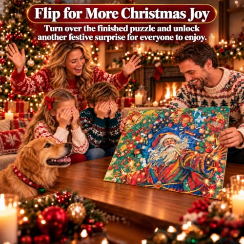 Hipazous 1000-Piece Double-Sided Christmas Advent Puzzle Calendar