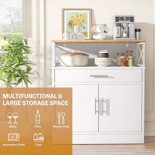 Shintenchi Kitchen Buffet Cabinet with Adjustable Shelf, Modern