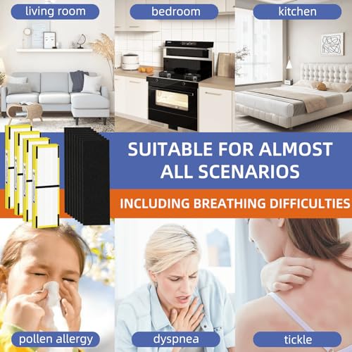 Yellow Pulluty HEPA Filter B Replacement Pack for G-Guardian Air Purifiers - 4 HEPA + 8 Carbon Pre-Filters