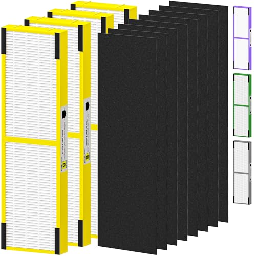 PETOX Yellow HEPA Filter B Replacement Pack for Guardian Air Purifiers – 4 Filters + 8 Carbon Pre-Filters