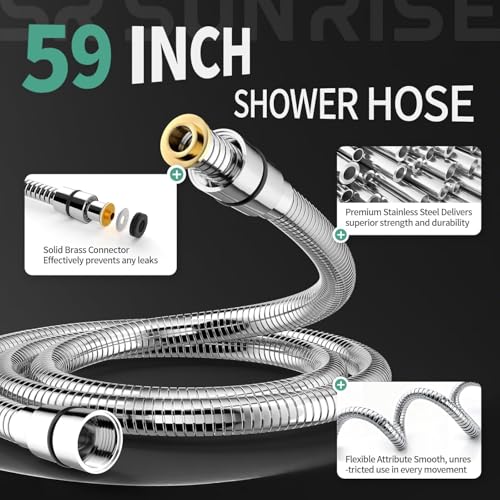 Chrome 12-Inch Rain Shower Head & Handheld Combo with Filter & 9 Modes