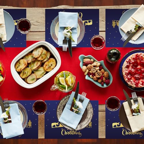 AnyDesign 50 Pack Christmas Placemats - Nativity Scene Disposable Table Mats 14 x 9.8 in