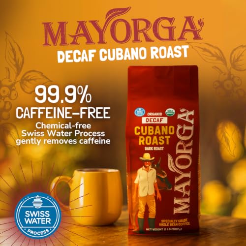 Mayorga Decaf Coffee 2lb Bag Dark Roast Organic Swiss Water