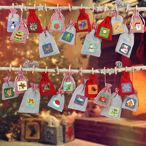 Lucleag 250PCS Christmas Advent Calendar Number Stickers for Kids,