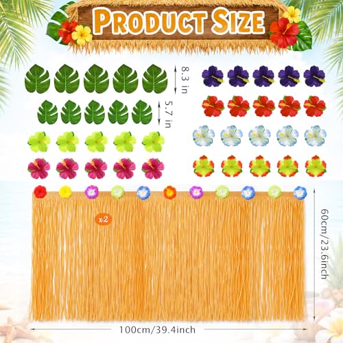 Hawaiian Christmas Tree Skirt & Party Decorations Set - 57 Pieces