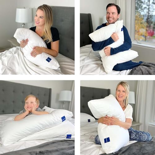 White King Size Adjustable Hybrid Pillow Set of 2 - Memory Foam & Down Alternative