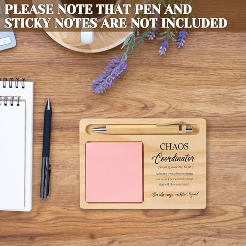 10 Pcs Employee Appreciation Gifts Wooden Sticky Note Holders with Inspirational Quote - Coordinator Variation