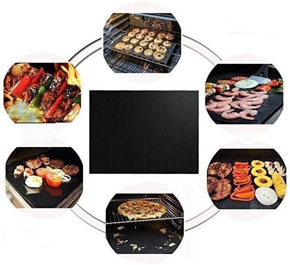 Skiennix Heavy-Duty Teflon Oven Liners - 5 Pack Reusable BBQ Grill Mats for Gas & Electric Ovens