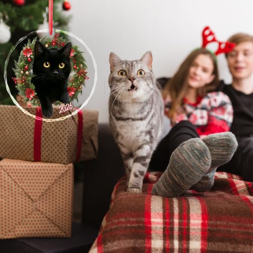 PORSWISH Style 3 Black Cat Christmas Ornament - Pet Lover Holiday Decor, 2026
