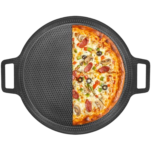 16-Inch Hybrid Steel Pizza Pan Laser-Etched Nonstick 3-Ply Oven & Stove