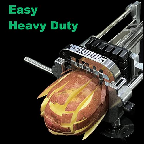 French Fry Cutter 1/2, 3/8 & 1/4 Inch Stainless Steel Potato Slicer - Heavy Duty Kitchen Tool