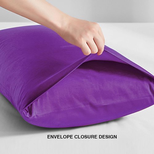 FLXXIE King Pillow Cases - Soft Microfiber Covers with Envelope Closure, 20x36, Purple | Wrinkle & Stain Resistant
