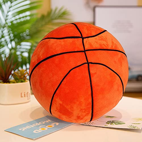 Basketball Plush,Plush Football Basketball Pillow,Stuffed Sports Throw Plushs Toy,Decorative Round Large Basketballs Pillow, 3D Ball Shaped Throw Pillows Gift for Girls or Boys (Orange,10")