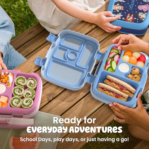 Kids Leak-Proof Bento Lunch Box - Bluey Hearts & Crafts, 5 Compartments